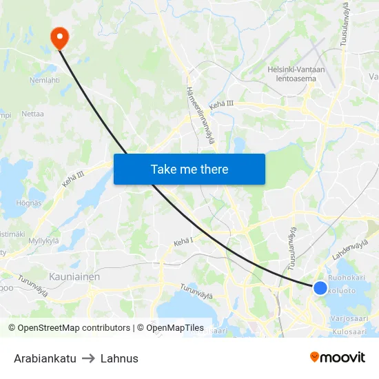 Arabia Street to Lahnus map