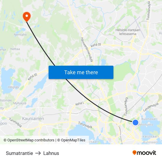 Sumatrantie to Lahnus map