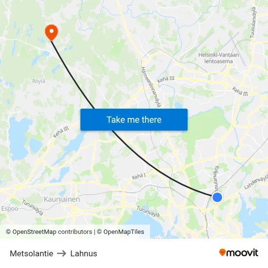 Metsola Road to Lahnus map