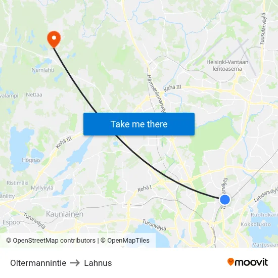 Oltermanni Road to Lahnus map
