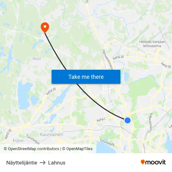 Nayttelijantie to Lahnus map