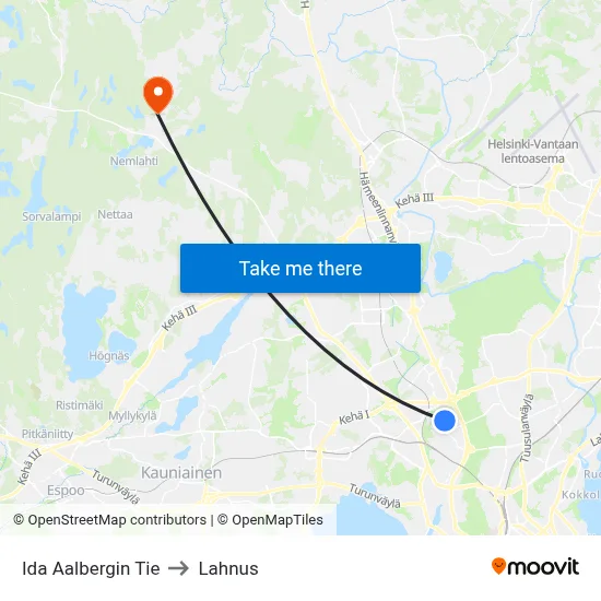 Ida Aalberg Road to Lahnus map