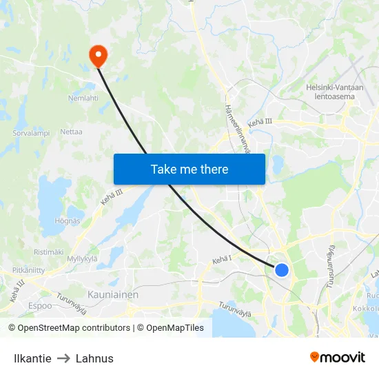 Ilka Road to Lahnus map