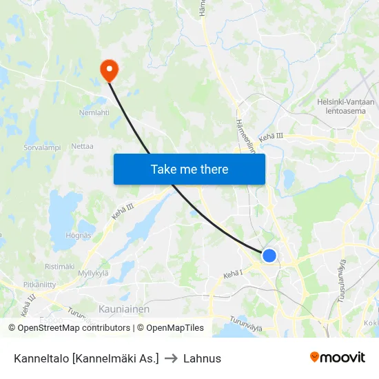 Kanneltalo [Kannelmaki Station] to Lahnus map