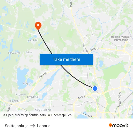 Soittaja Alley to Lahnus map