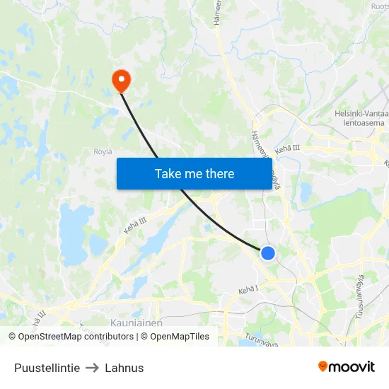 Puustellintie to Lahnus map