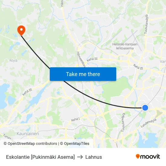 Eskolantie [Pukinmäki Asema] to Lahnus map