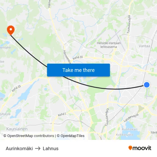 Sun Hill to Lahnus map