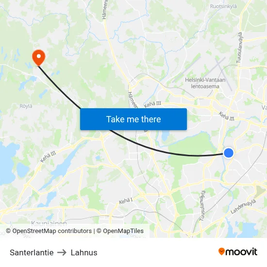 Santerla Road to Lahnus map