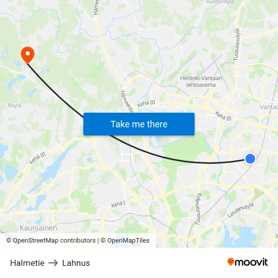 Halmetie Road to Lahnus map