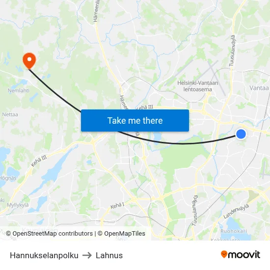 Hannuksela Path to Lahnus map