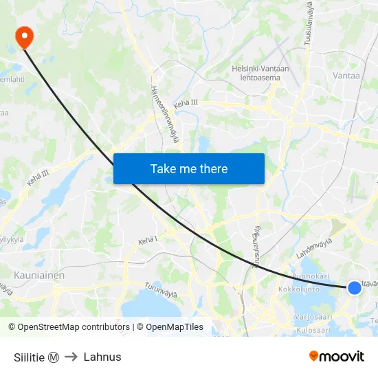 Siilitie Ⓜ️ to Lahnus map