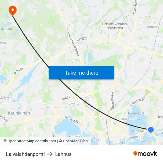 Laivalahti Gate to Lahnus map
