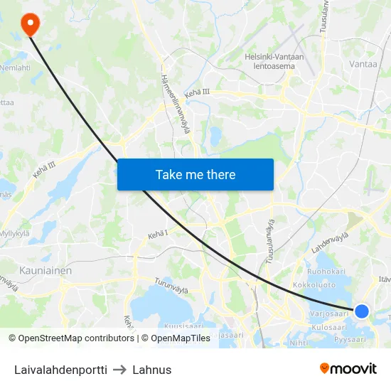 Laivalahti Gate to Lahnus map