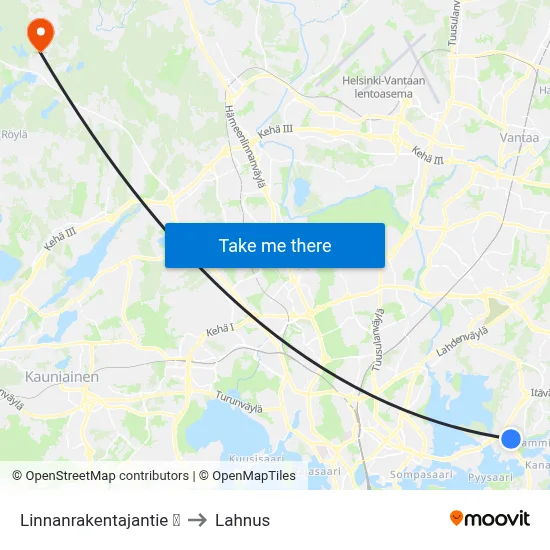 Linnanrakentajantie 🏢 to Lahnus map