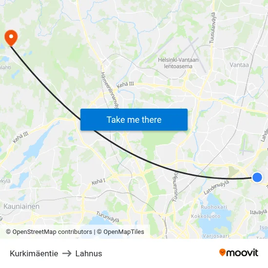 Kurkimäentie to Lahnus map