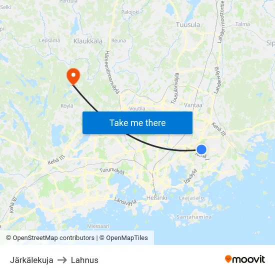 Järkälekuja to Lahnus map