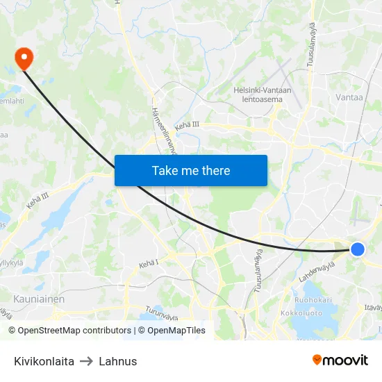 Kivikko Edge to Lahnus map