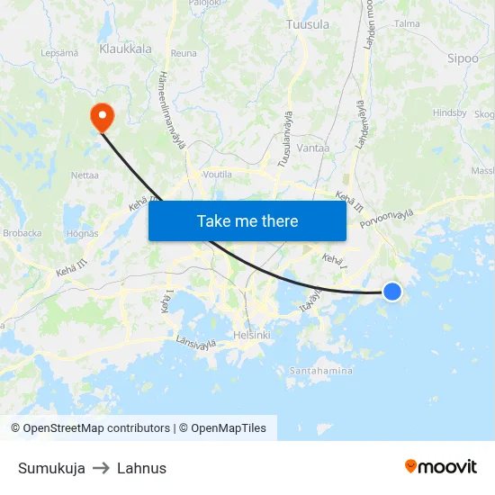 Sumu Lane to Lahnus map