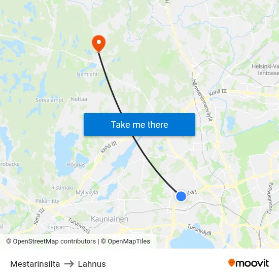 Master's Bridge to Lahnus map