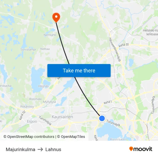 Major's Corner to Lahnus map