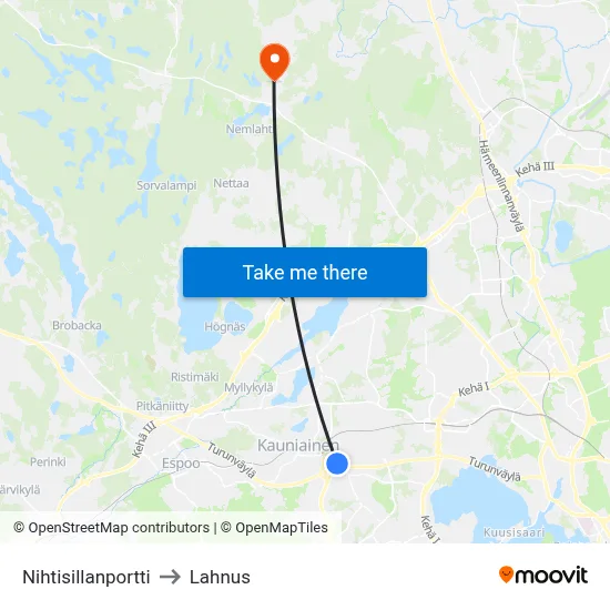 Nihtisilta Gate to Lahnus map