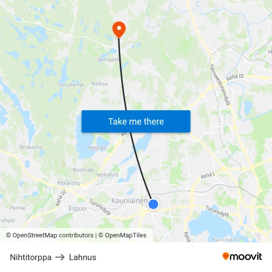Nihti Cottage to Lahnus map