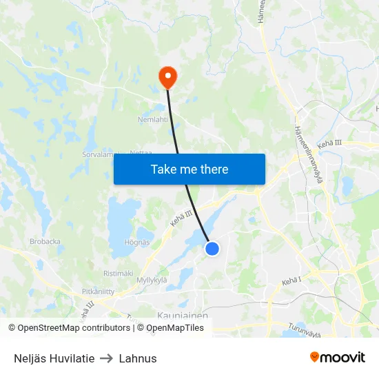 Fourth Villa Road to Lahnus map