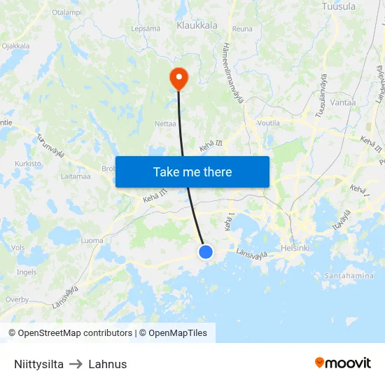 Meadow Bridge to Lahnus map