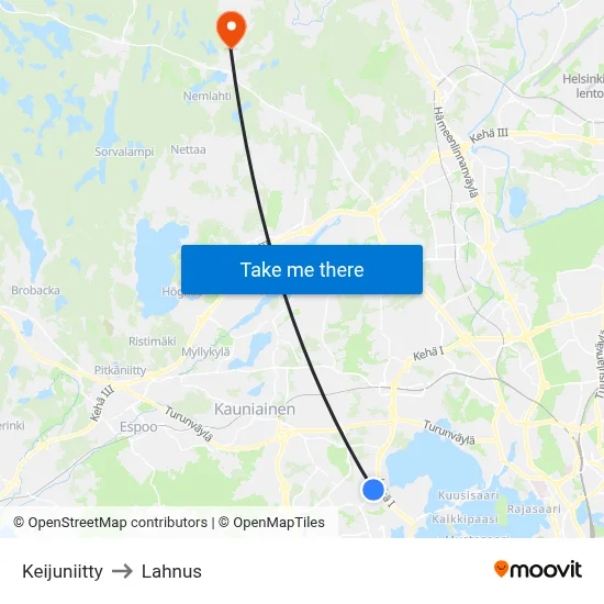 Fairy Meadow to Lahnus map