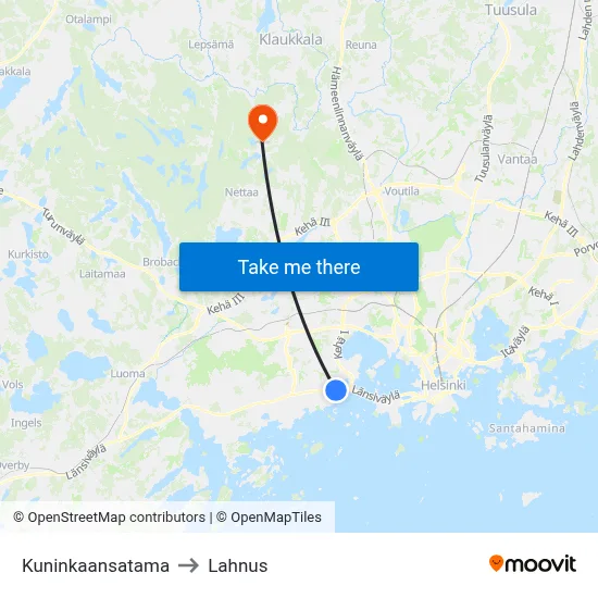 King's Harbor to Lahnus map