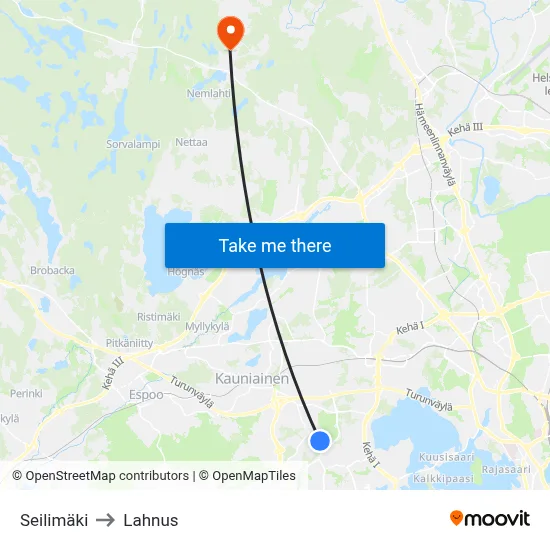 Sail Hill to Lahnus map