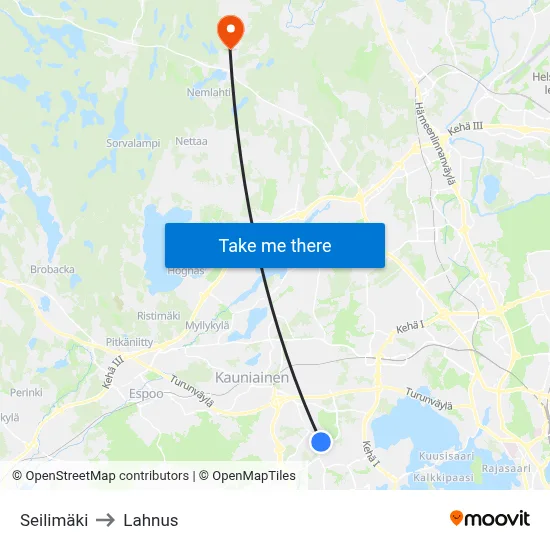 Sail Hill to Lahnus map