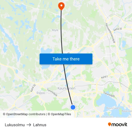 Lukusolmu to Lahnus map