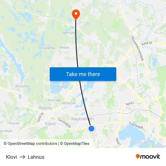 Klovi to Lahnus map