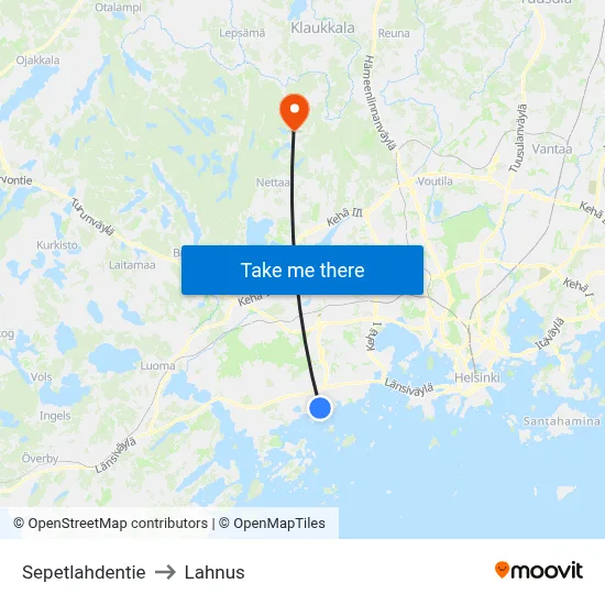 Sepetlahti Road to Lahnus map