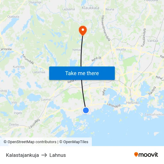 Kalastajankuja to Lahnus map