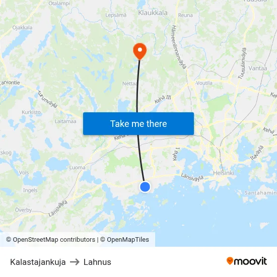 Kalastajankuja to Lahnus map