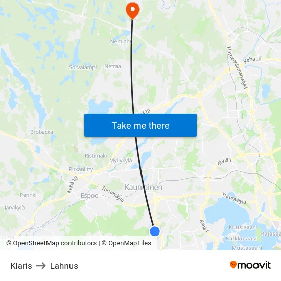 Klaris to Lahnus map