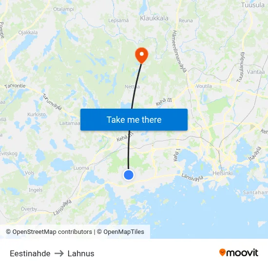 Estonia Hill to Lahnus map