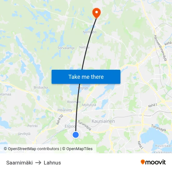 Ash Hill to Lahnus map