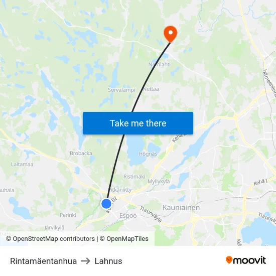 Rintamäki Path to Lahnus map