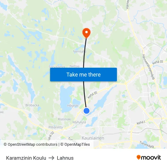 Karamzin School to Lahnus map