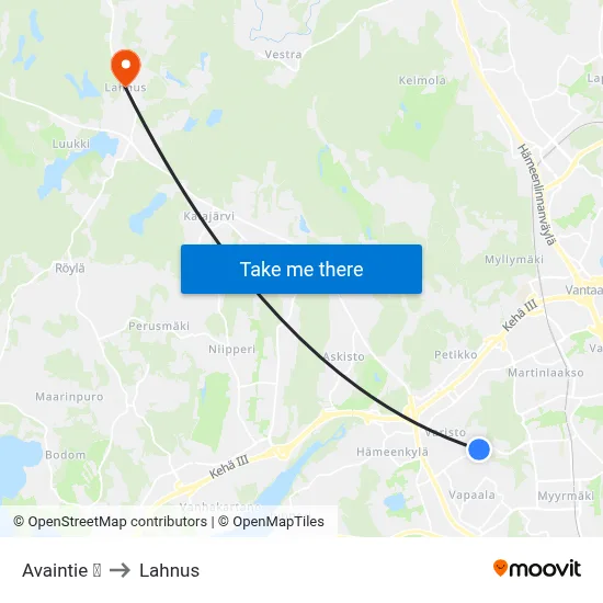 Avaintie | ⚽ to Lahnus map