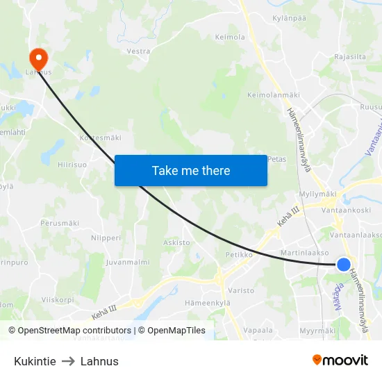 Kukin Road to Lahnus map