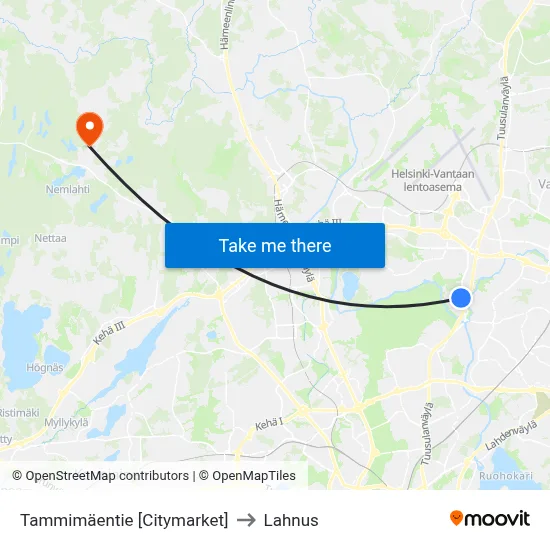 Tammimäentie 🛒 to Lahnus map