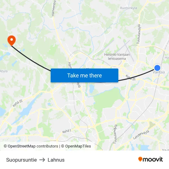 Suopursun Road to Lahnus map