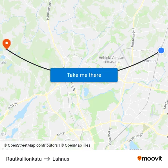 Rautkallio Street to Lahnus map