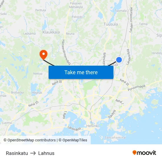 Rasi Street to Lahnus map