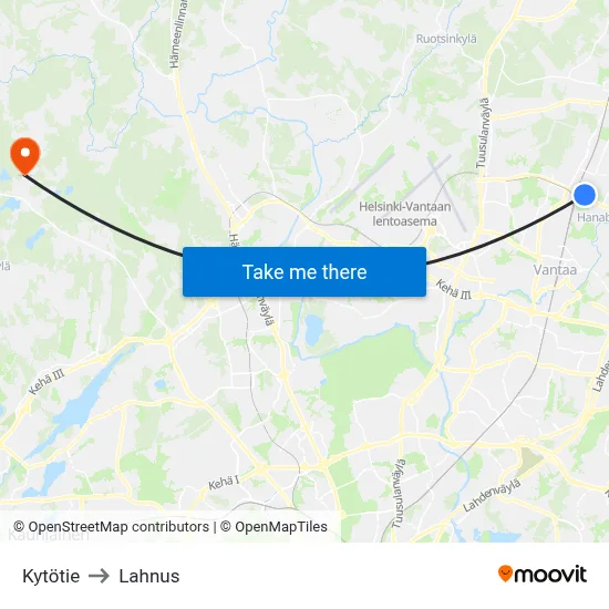 Kytötie Road to Lahnus map
